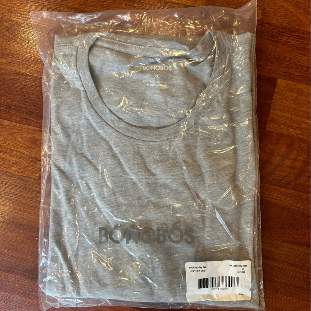 Bonobos NWT, soft every day tee in heather grey, XL